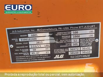Plataforma Aérea (Elevatória) JLG 600 S