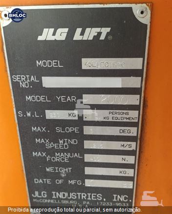 Plataforma Aérea (Elevatória) JLG 45E